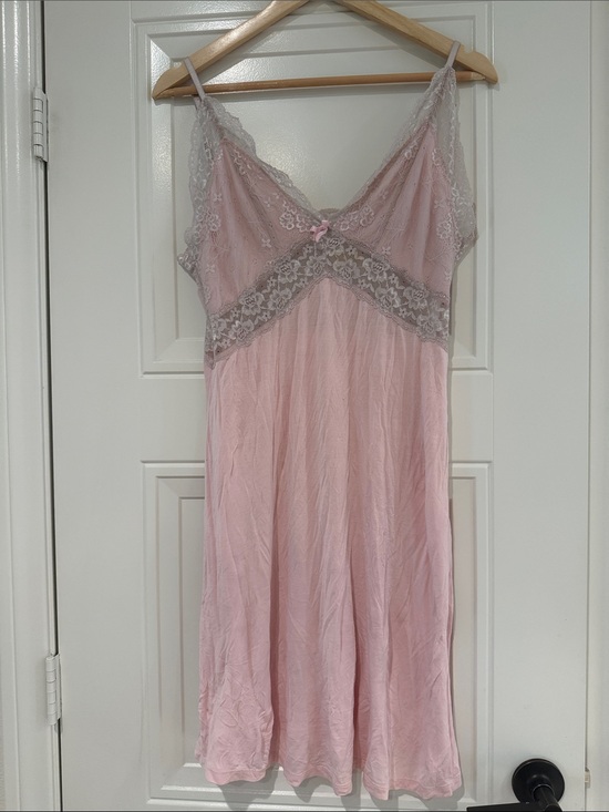Other - Women's Pink with Grey Lace Trim Nightgown Slip